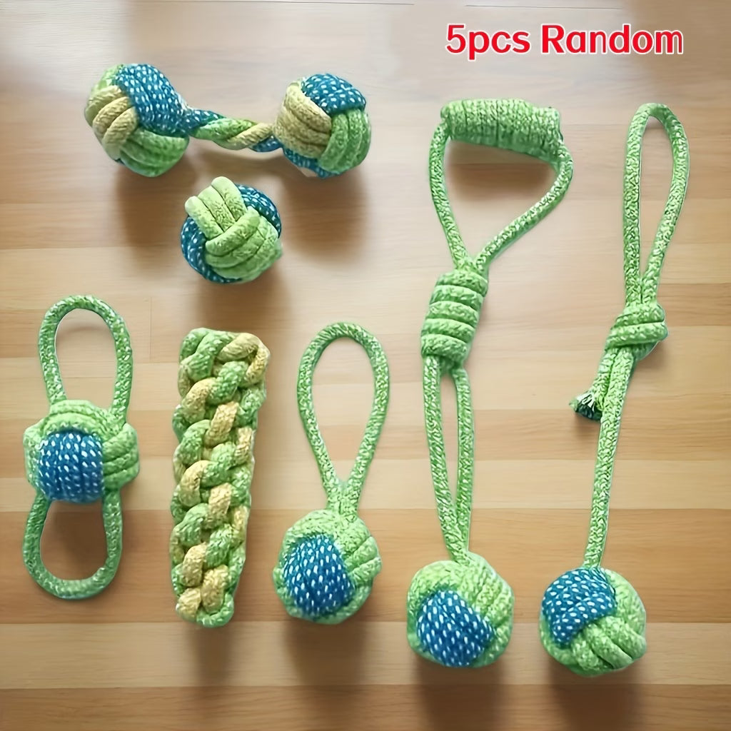 Set of Durable Interactive Training Dog Rope Toys in Random