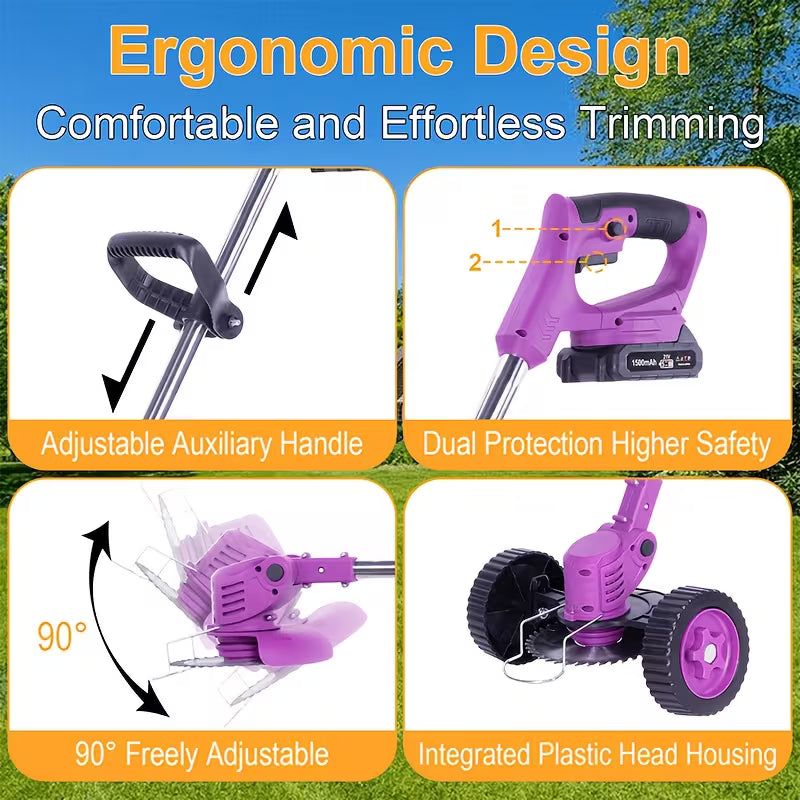 Portable Cordless Electric Grass Trimmer & Lawn Edger