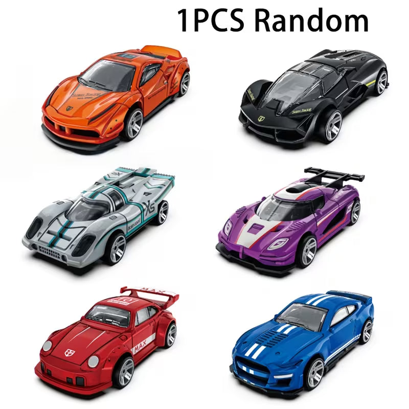 Wind- Gliding Alloy Sports Car Model - 1:64 Scale Pull-Back Set, Random Color