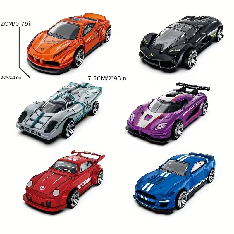 Wind- Gliding Alloy Sports Car Model - 1:64 Scale Pull-Back Set, Random Color