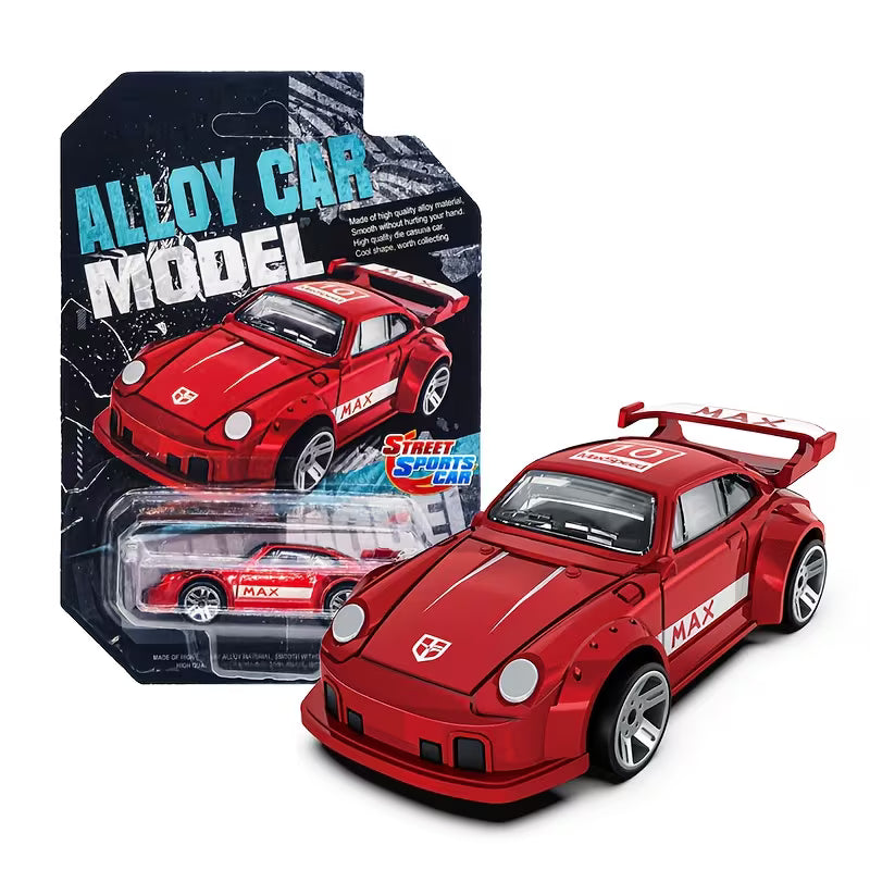 Wind- Gliding Alloy Sports Car Model - 1:64 Scale Pull-Back Set, Random Color