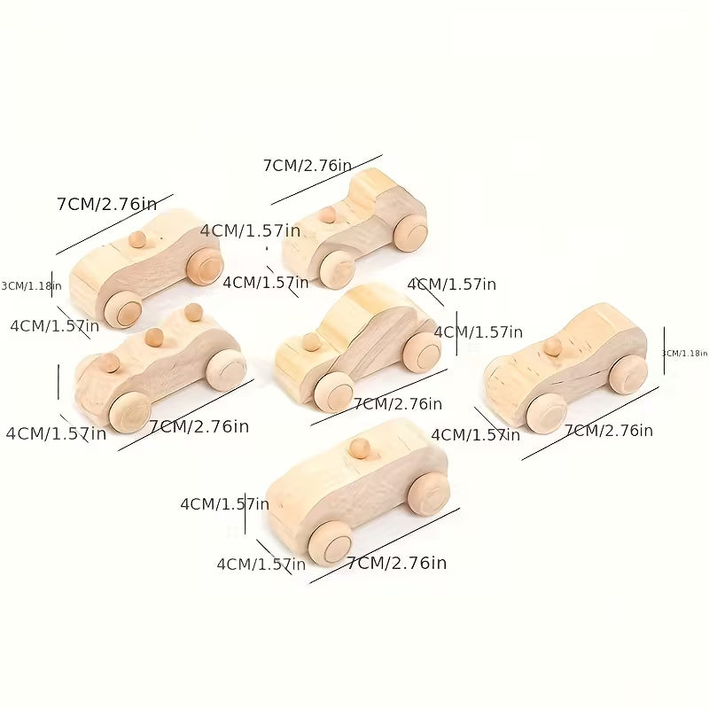 12-Piece DIY Wood Car Unfinished Wooden Cars Toy Wooden Painting Blocks