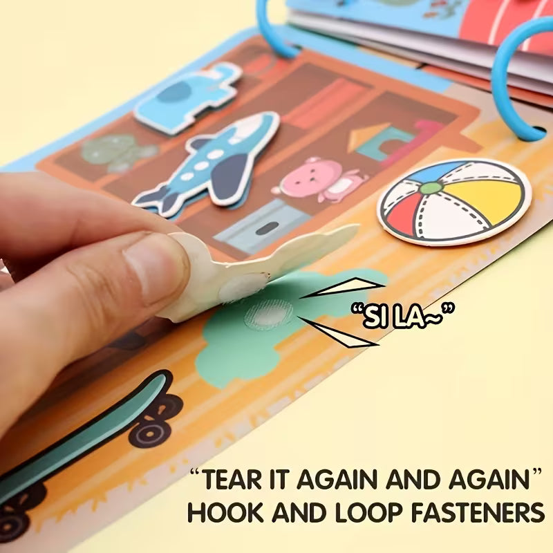 Reusable Quiet Busy Book with Interactive Educational Stickers Paper