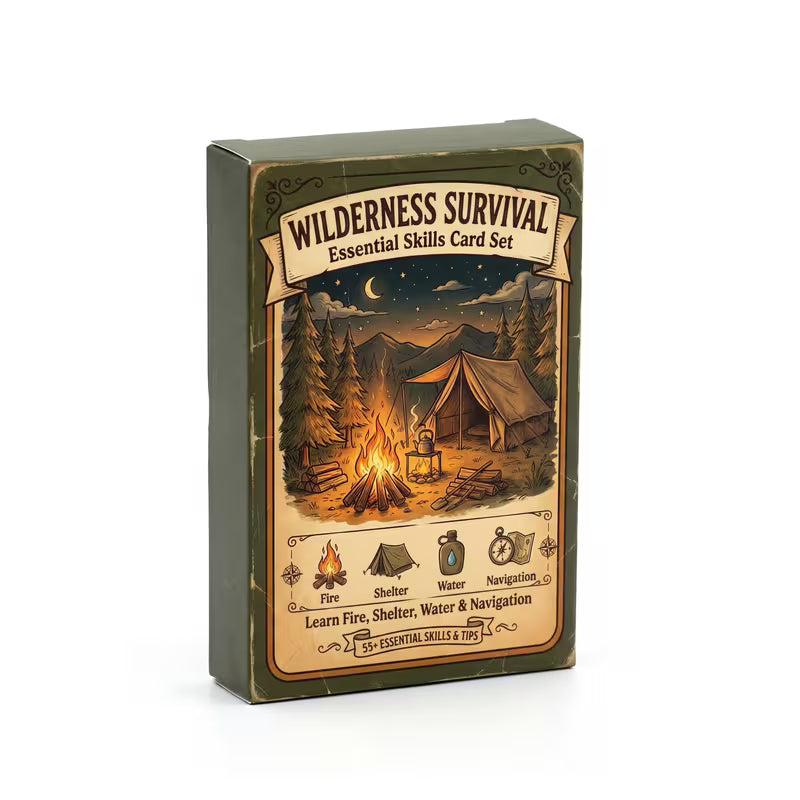 Wilderness Survival Skills Card Set, Essential Outdoor Skill Resource