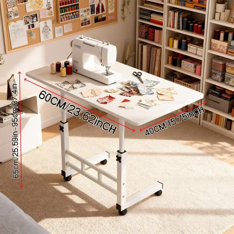 Multifunctional Adjustable Height Mobile Craft Table/Storage Table- Mobile Craft Table with 4