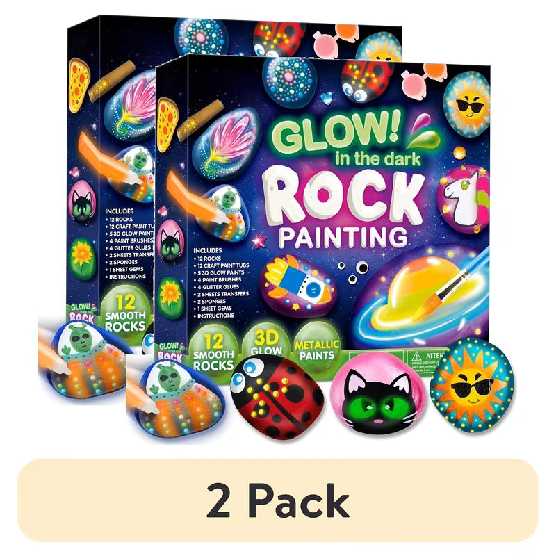Glow in the Dark Rock Painting Kit Toy for Kids