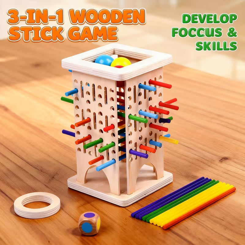 Three in One Wooden Stick Game Set