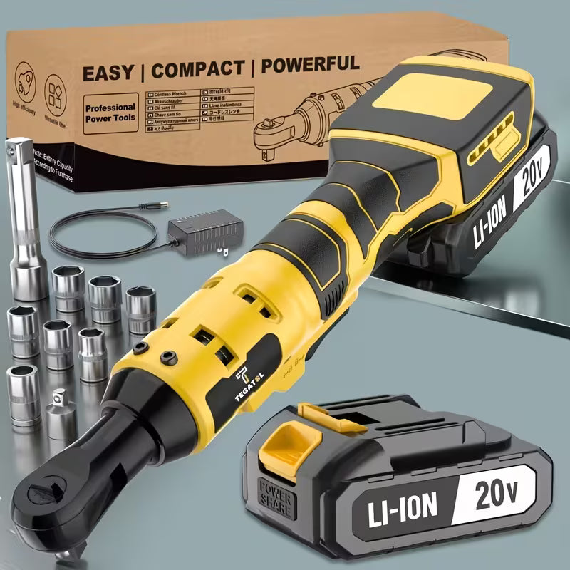 20V Cordless Ratchet Wrench Set, High Power Drive Electric Ratchet Wrench Kit