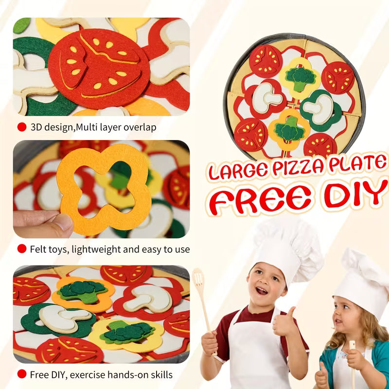 41-Piece Children's Pizza Toy Set Felt