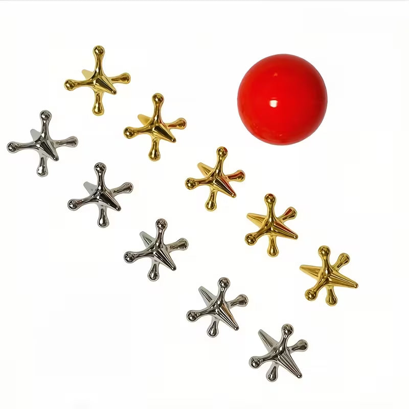 11-Piece Game Compendium Classic Metal Jacks Set with 1 Ball