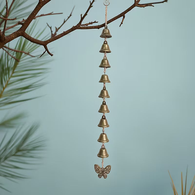 1pc Metal Wind Chime, Iron Art Hanging Ornament with Chain, Outdoor Garden Decor, 23.2In