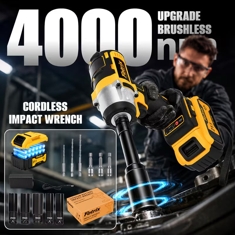 21V Brushless 1/2" Impact Wrench Kit, High Capacity