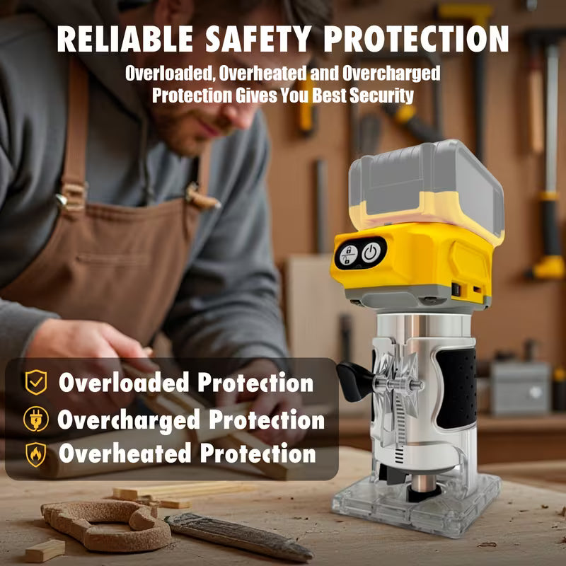 Cordless Compact Router(Tool Only) - for Dewalt 20V MAX Batteries, Brushless Motor