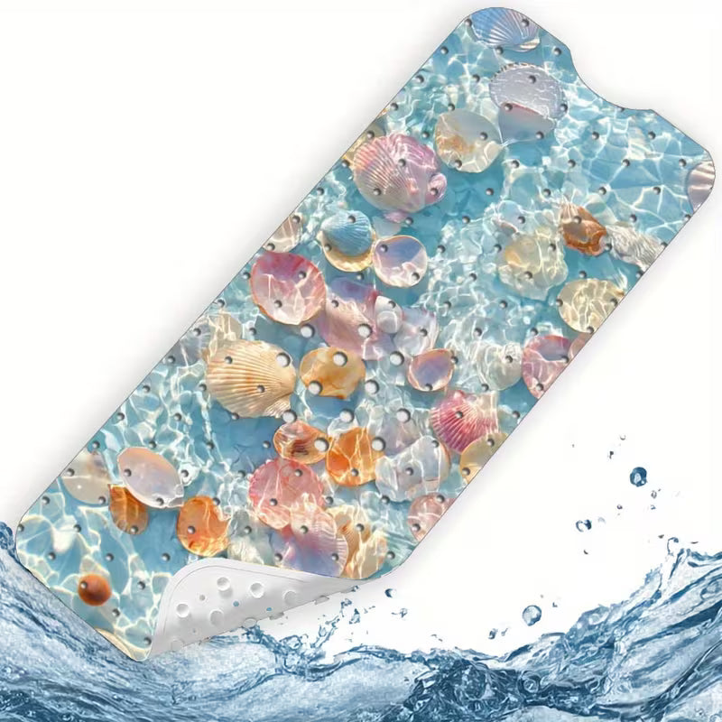 Adult Bathtub Mat Bathtub Mat Blue Seashells Pattern, Blue
