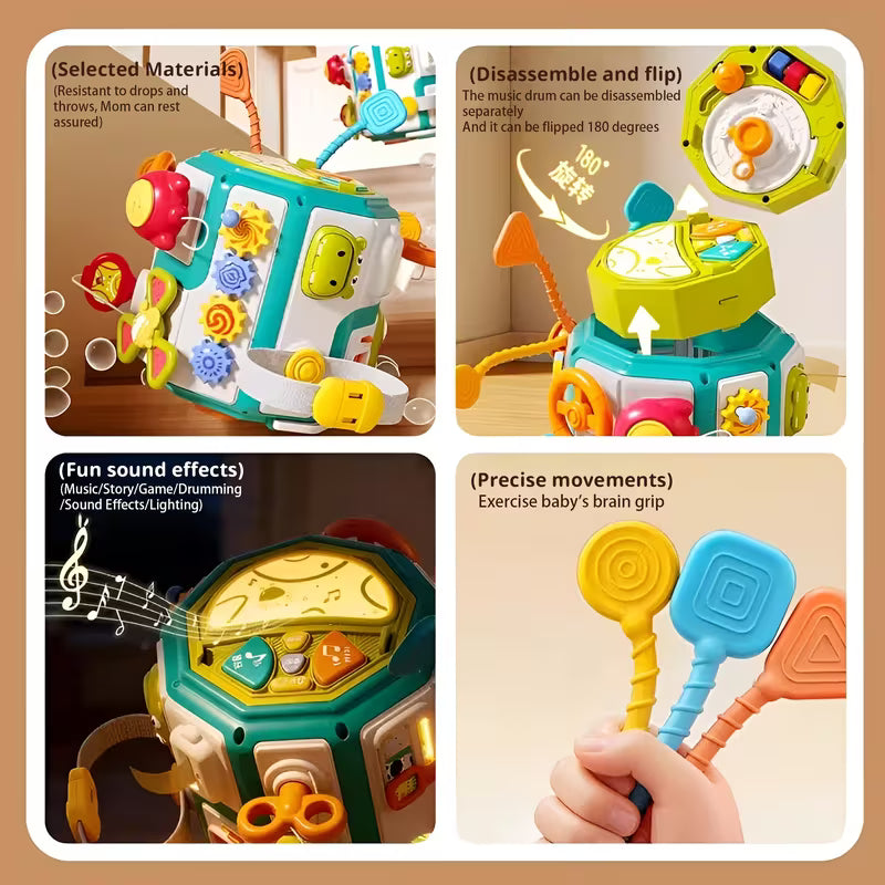 20-In-1 Toddler Busy Board Activity Cube Toys