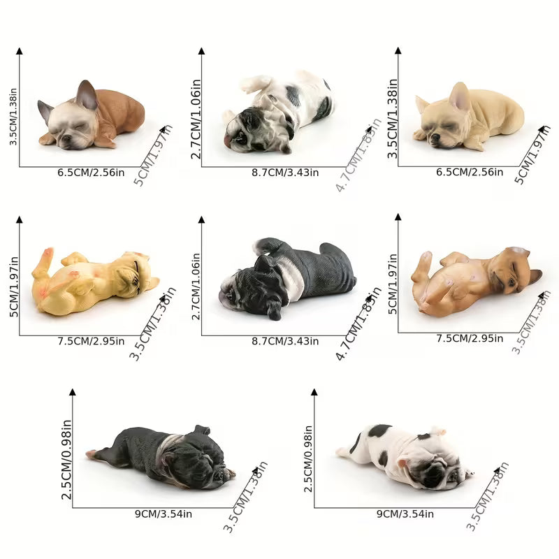 Children's Simulation Animal Dog Model Sleeping French Bulldog Shiba