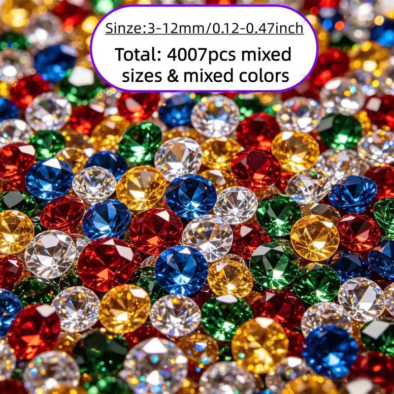 Acrylic Faux Diamonds, Gemstones, Craft Gems, Craft Crystals Set, Acrylic