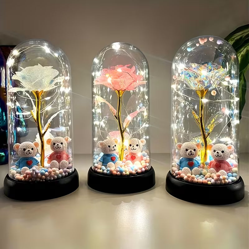 Elegant Tabletop Centerpiece in Clear Dome - Glow-in-the-Dark Set