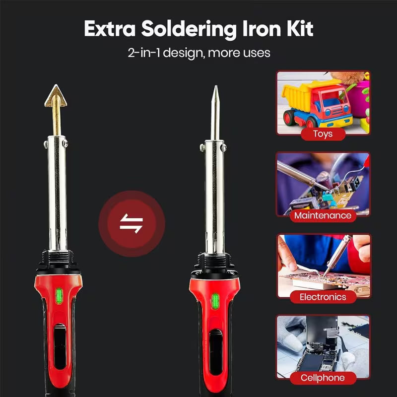 2-In-1 Plastic Welding Kit 100W Plastic Welding Repair Kit 3-Speed
