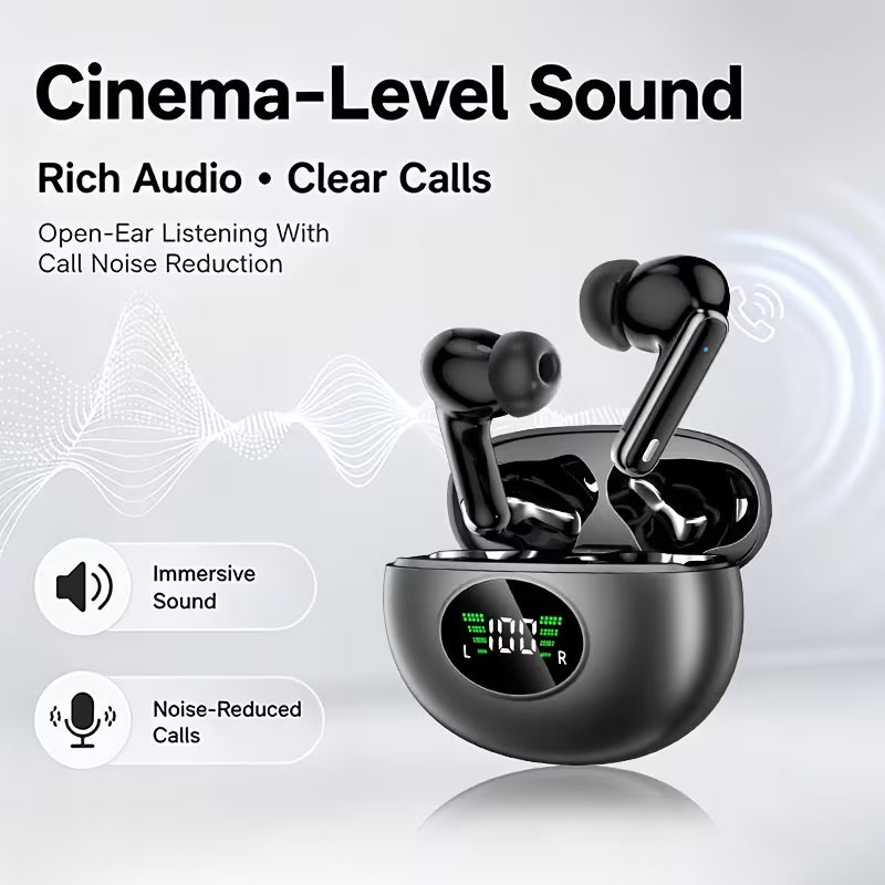 Bluetooth Earphones, Bluetooth Earbuds, In Ear Earphones, Wireless Earphones, with LED Power