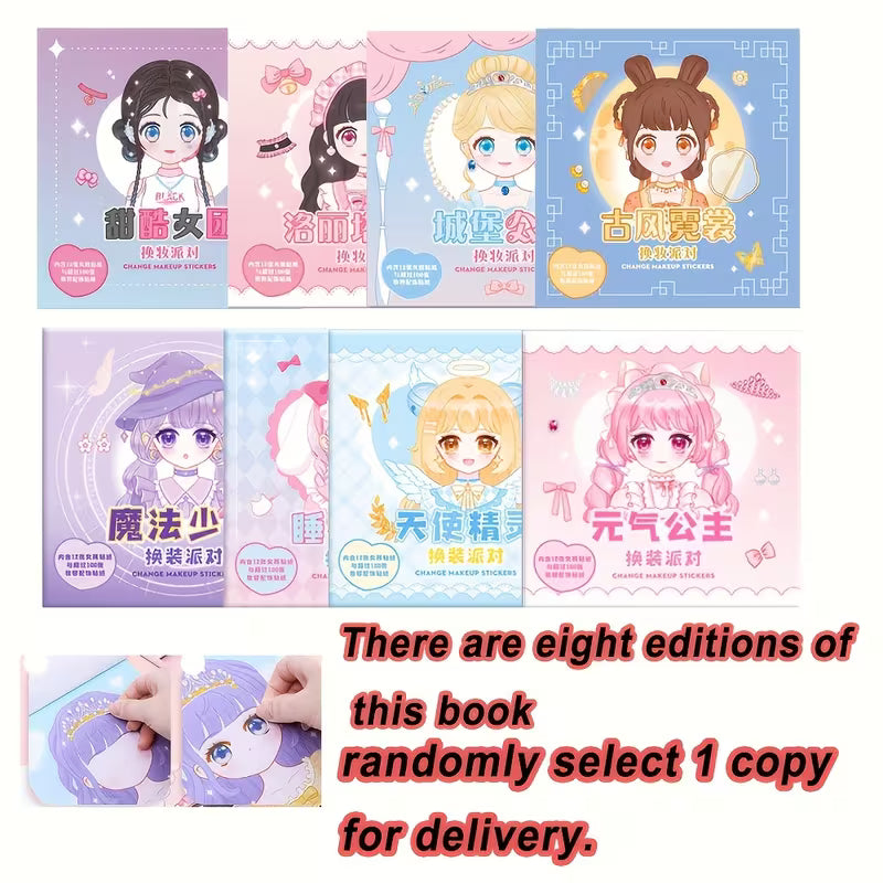 DIY Face Sticker Book with Fashion Doll Design