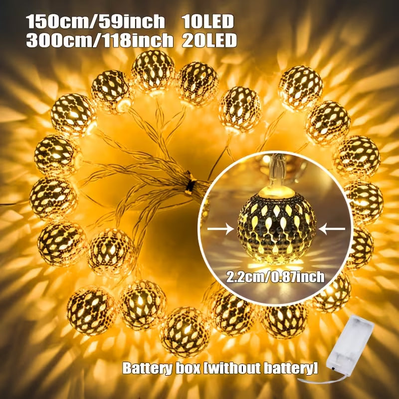 Moroccan ball lamp string,Indoor and outdoor Christmas decorative lights,Christmas tree