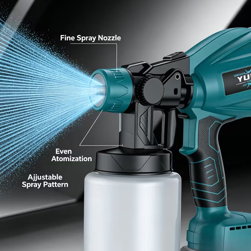 33.81oz Cordless Spray Gun Featuring A 1500mAh Rechargeable Battery, 4 Nozzles