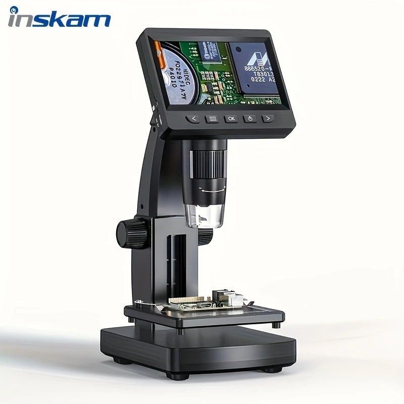 INSKAM 4.3-inch Digital Microscope, Ultra Clear Screen Microscope, 1000X Magnification