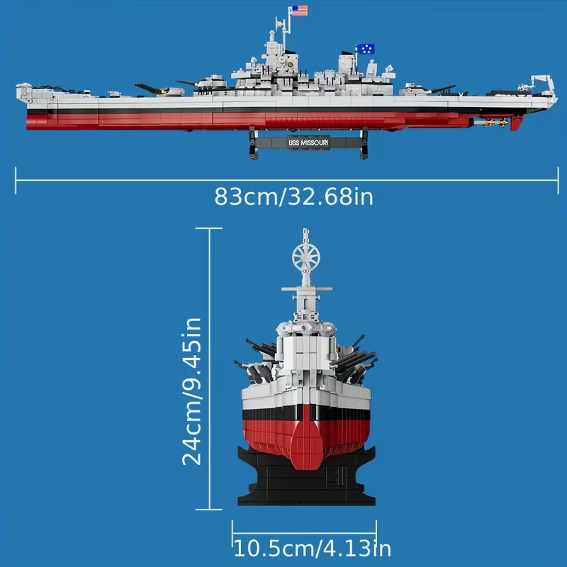 2228-Piece USS Missouri Battleship Construction Kit Building Block Set