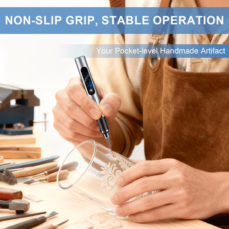 An Electric Rotary Engraving Pen, Cordless Rotation, USB-C Charging, Long-lasting Battery