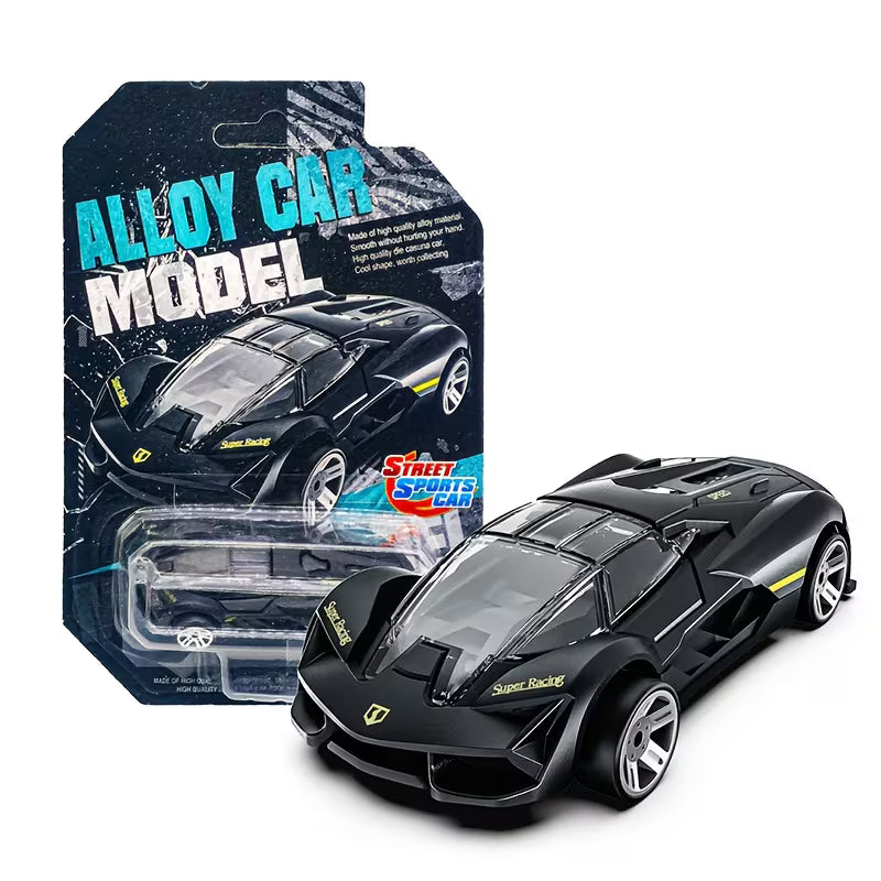 Wind- Gliding Alloy Sports Car Model - 1:64 Scale Pull-Back Set, Random Color