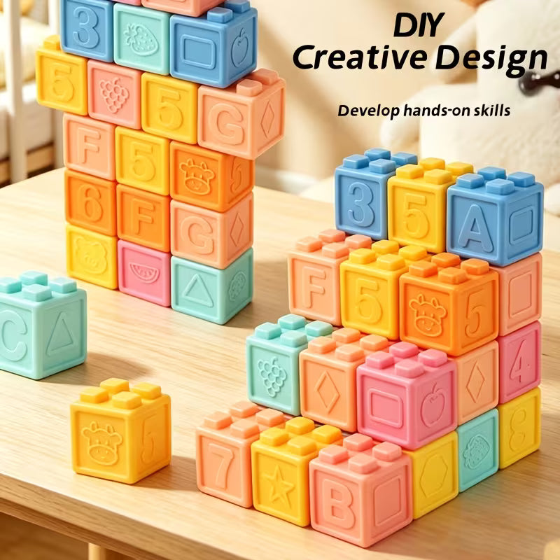 Soft Rubber Building Block Puzzle Toy