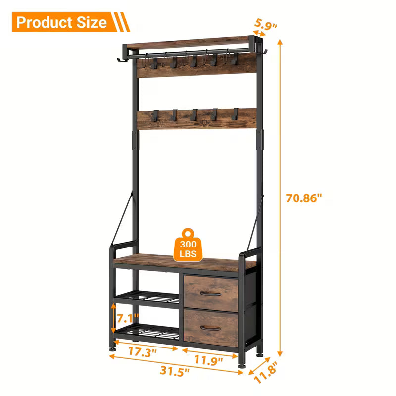 4-in-1Multifunctional Metal Coat Rack, Metal