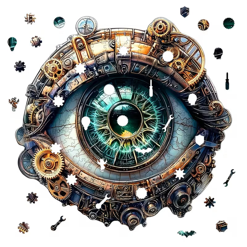 Wooden Puzzle Sizes Available: 210pcs 150pcs 40pcs Steampunk Eye Wooden Set, Wooden