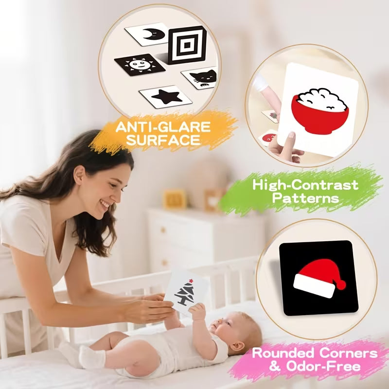 Four-book 0-36 / Two-book 0-6 Set of High-contrast Cognitive Flashcards