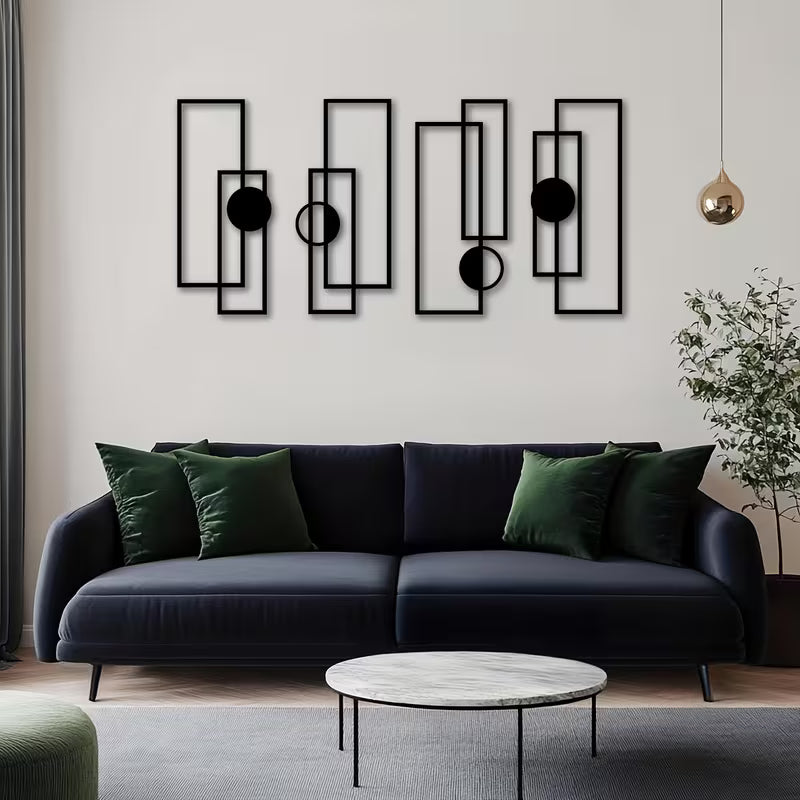 A Set of Four Stylish Metal Signs, Metal
