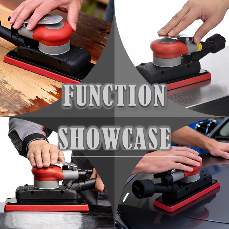 Pneumatic Random Orbital Sander 12000RPM Rectangular Vacuuming Professional