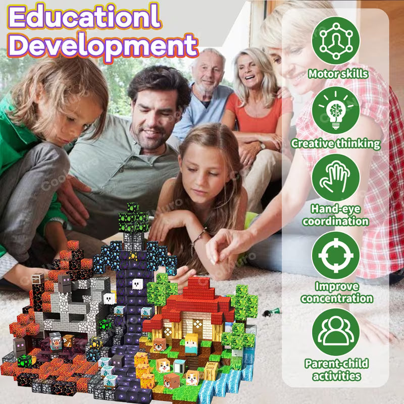 Lava Adventure Themed Magnetic Building Blocks Set