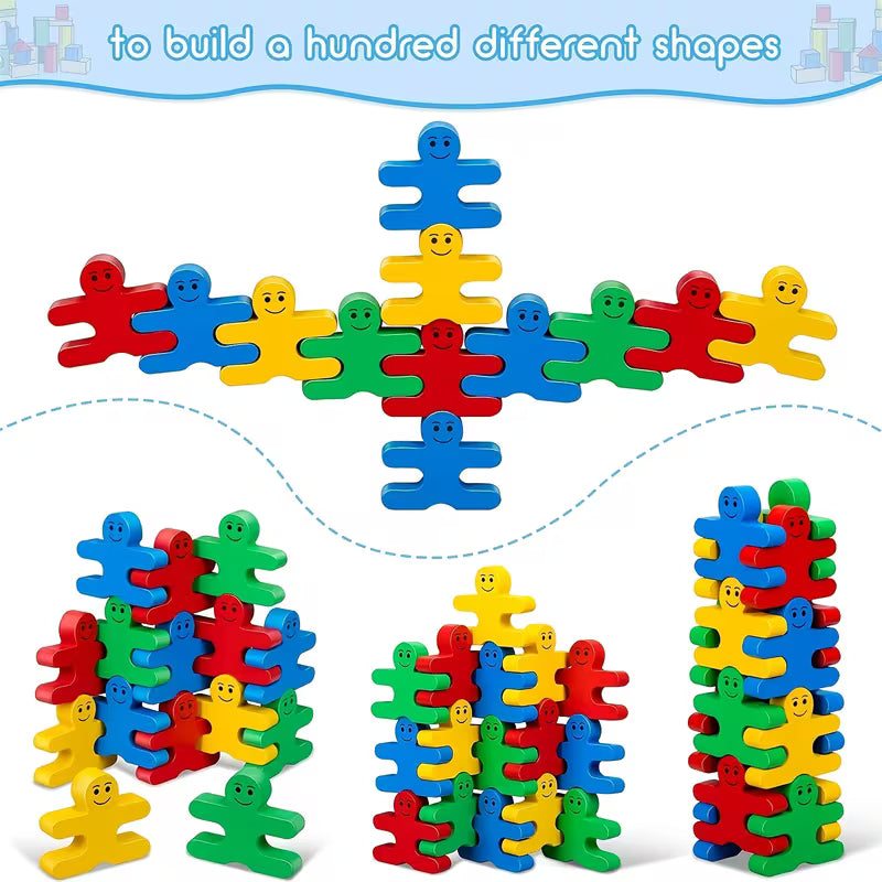 Colorful Wooden Stacking Balance Blocks