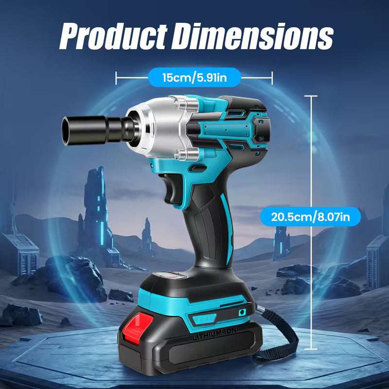 1/2" Cordless Impact Wrench, 800N. M Brushless High Torque Impact Gun, 3200RPM, 3 Variable Speeds