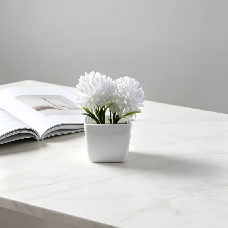 1pc Artificial Mini Plant Potted Fake Flower Plastic Bonsai Flower Plant Green Plant