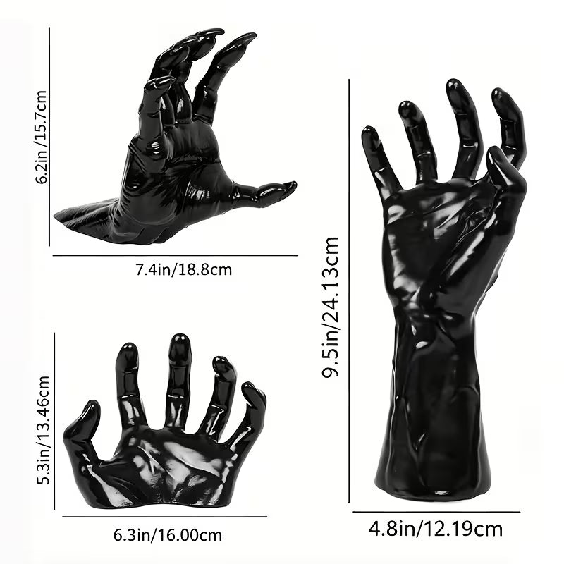 3pcs Halloween Wall Decor, Creepy Reaching Hand Statues, Wall Mounted Scary Hand Decorations