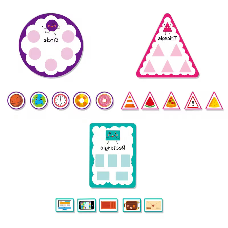 HOOJOJO Back to School Shape Sorting Felt Activity Set