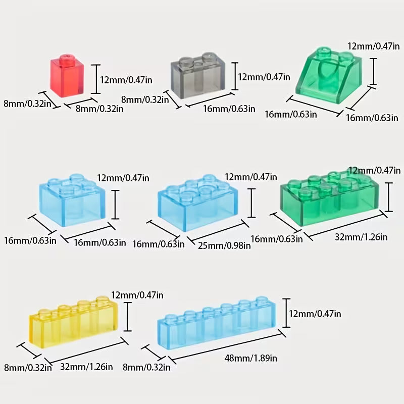 301-Piece Small Transparent Building Blocks