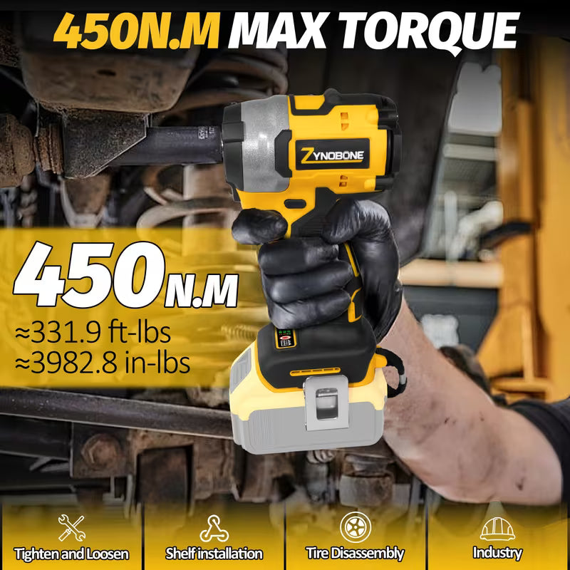1/2 Impact Wrench, Suitable for Dewalt 20V Battery Cordless Brushless Impact Wrench