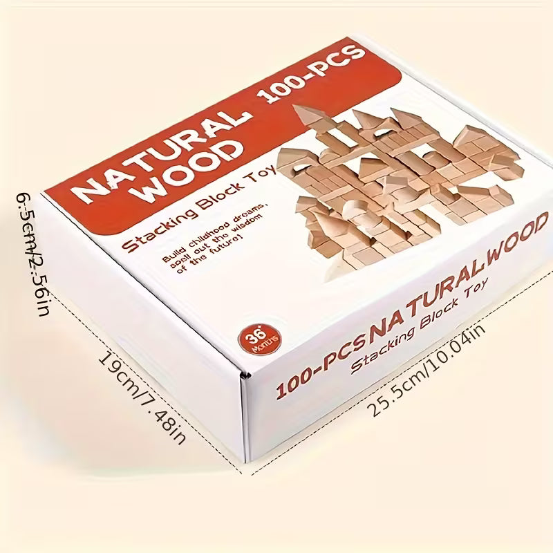 100-Piece Solid Wood Block Set