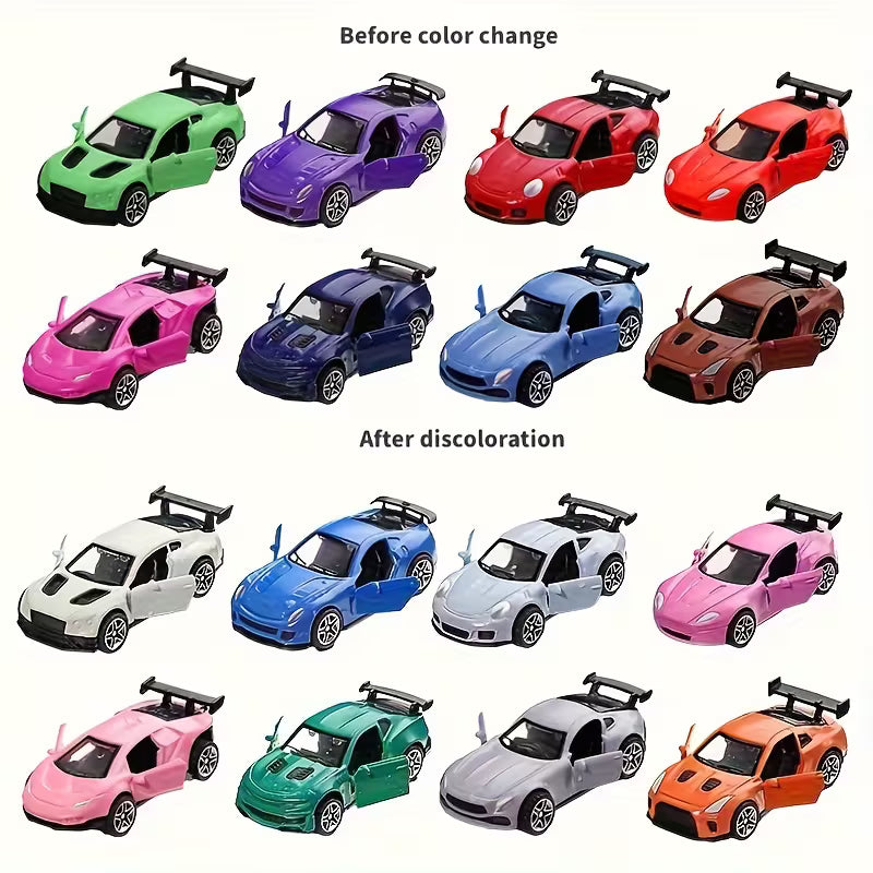 Three-Door Color-Changing Temperature-Sensitive Racing Car Toy, 1pc Random Style, Toy Set