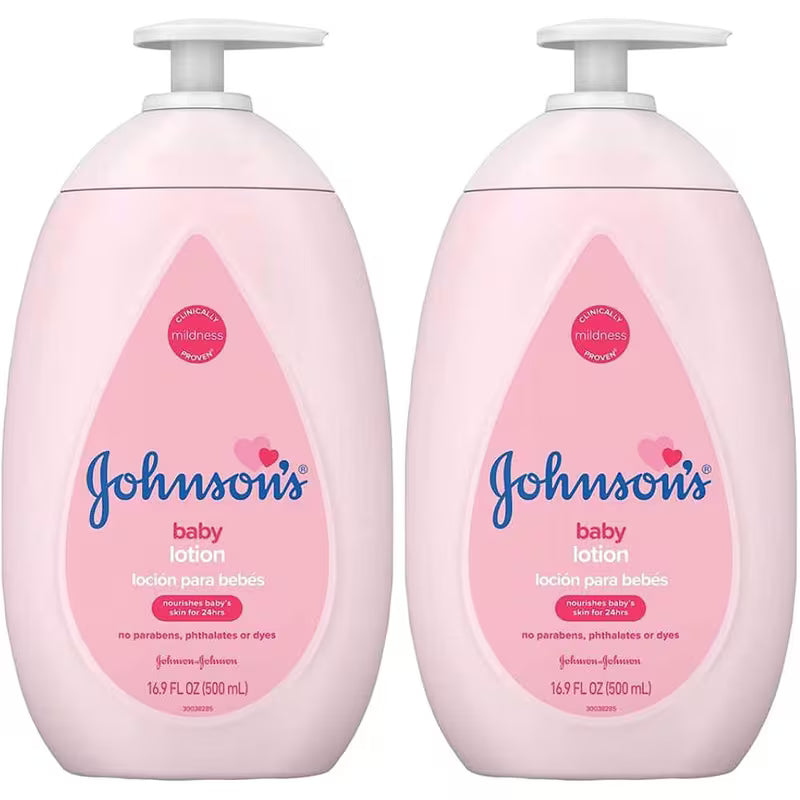 Johnsons Baby Lotion 16.9 Ounce Pump (500ml) (2 Pack)