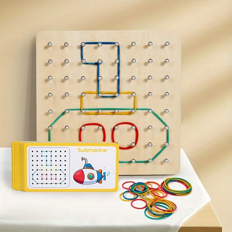 Wooden Geometric Pegboard