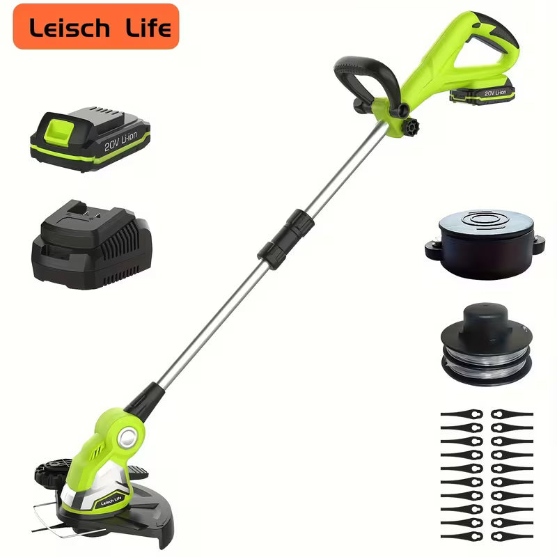 String Trimmer, 10-inch Cordless Weed Wacker, 2.0Ah Battery Set, Plastic